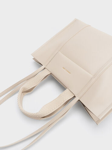 Shalia Tote Bag, สีเบจ, hi-res