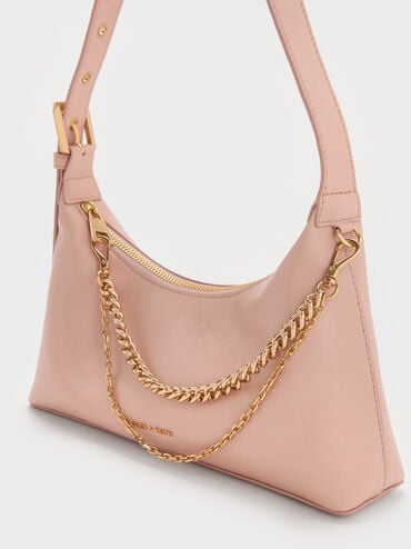 Atwood Chain-Embellished Shoulder Bag, Light Pink, hi-res