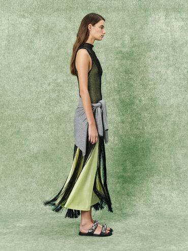 Tayari Leather Printed Double-Strap Sandals, Black, hi-res