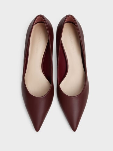 Kerra Pointed Mid Heels, Burgundy, hi-res