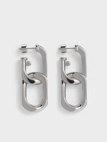 Gabine Chain-Link Drop Earrings, สีเงิน, hi-res