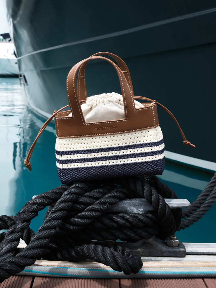 Girls' Ida Striped Knitted Mini Bag, Multi, hi-res