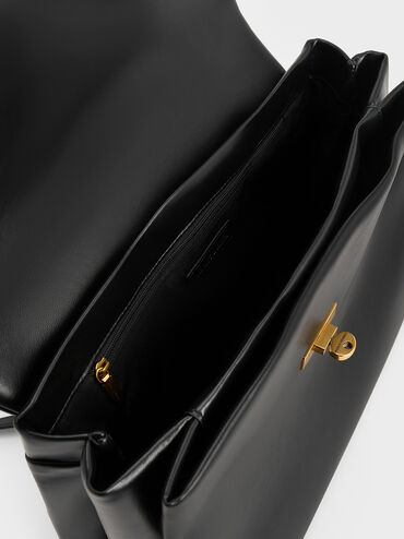 Kerry Top Handle Satchel Bag, Black, hi-res
