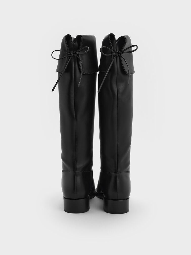 Louisa Fold-Over Thigh-High Boots, Black, hi-res