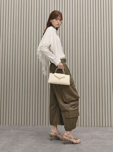 กระเป๋าถือทรงยาวรุ่น Lilibet, สีครีม, hi-res
