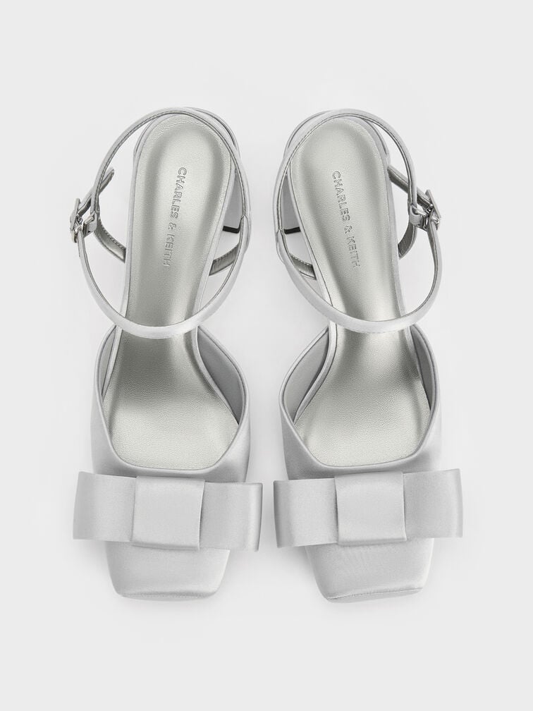 Brantley Bow Ankle-Strap Pumps, Grey, hi-res