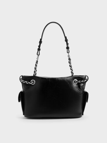 Lottie Side-Pocket Tote Bag, Noir, hi-res