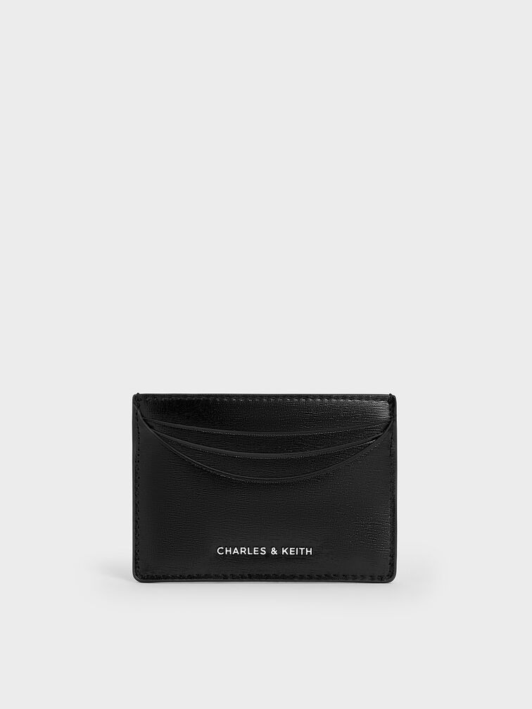 กระเป๋าใส่บัตรรุ่น Sigrid, สีดำอะไหล่สีเงิน, hi-res