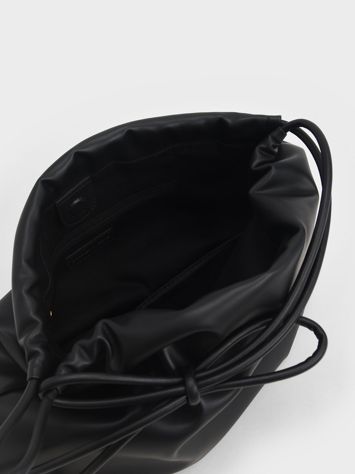 Black Knotted Handle Hobo Bag - CHARLES & KEITH TH