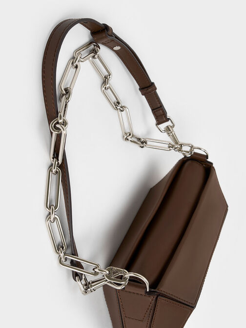 Nasrin Geometric Chain-Handle Shoulder Bag, , hi-res