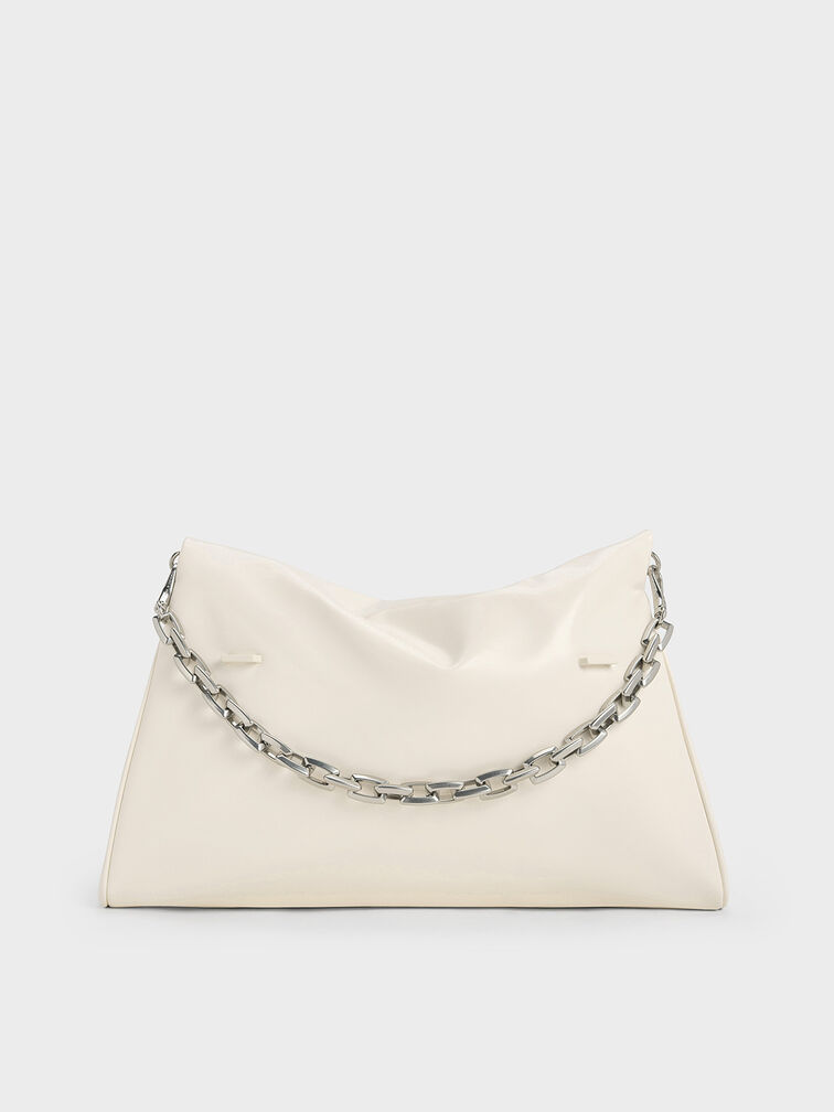 Andromeda Chunky-Chain Trapeze Tote Bag, Cream, hi-res