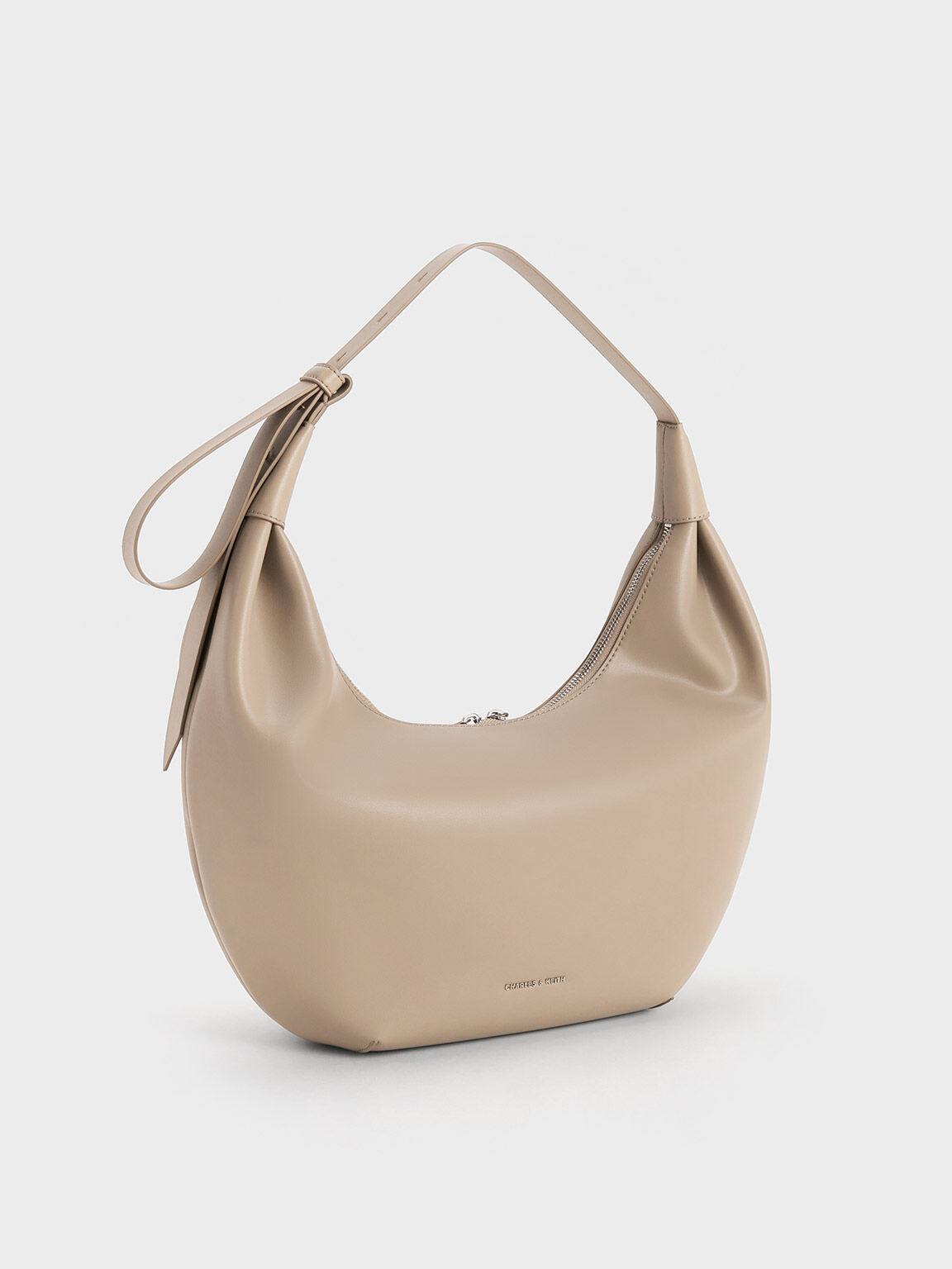 Taupe Odella Curved Hobo Bag CHARLES KEITH TH