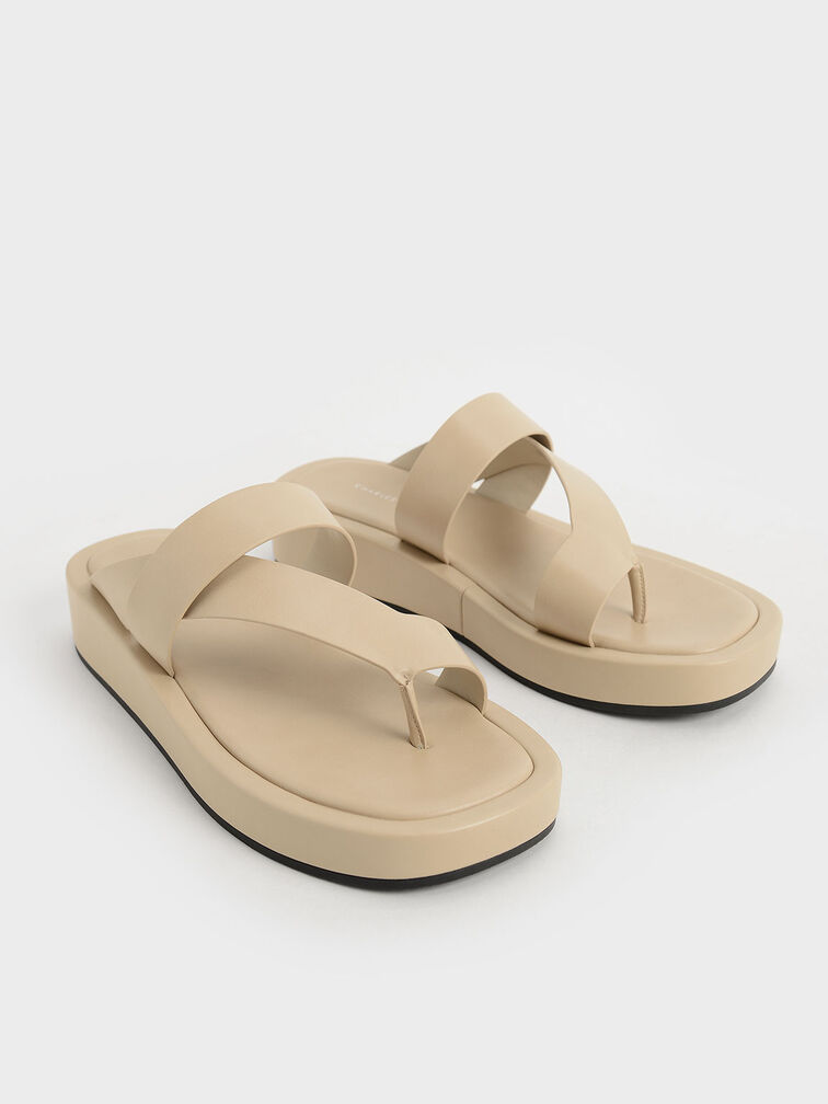Toe-Loop Platform Sandals, , hi-res