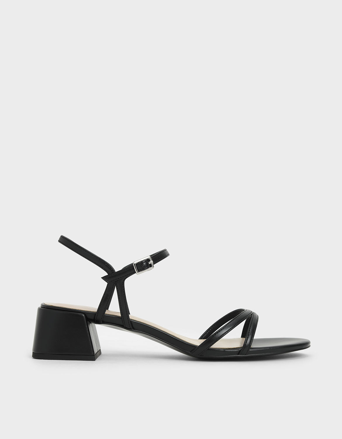 strappy black heels block