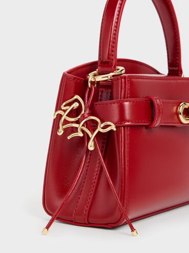 Aubrielle Horse-Motif Top Handle Bag, Tomato Red, hi-res