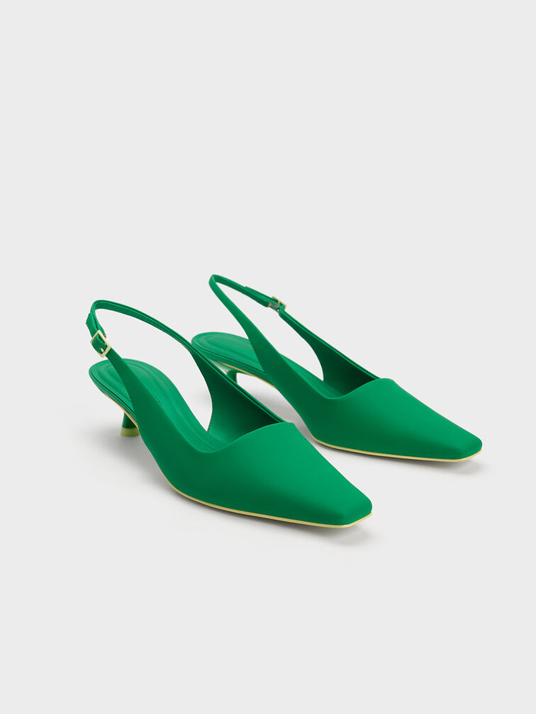 Vita Square-Toe Slingback Pumps, , hi-res