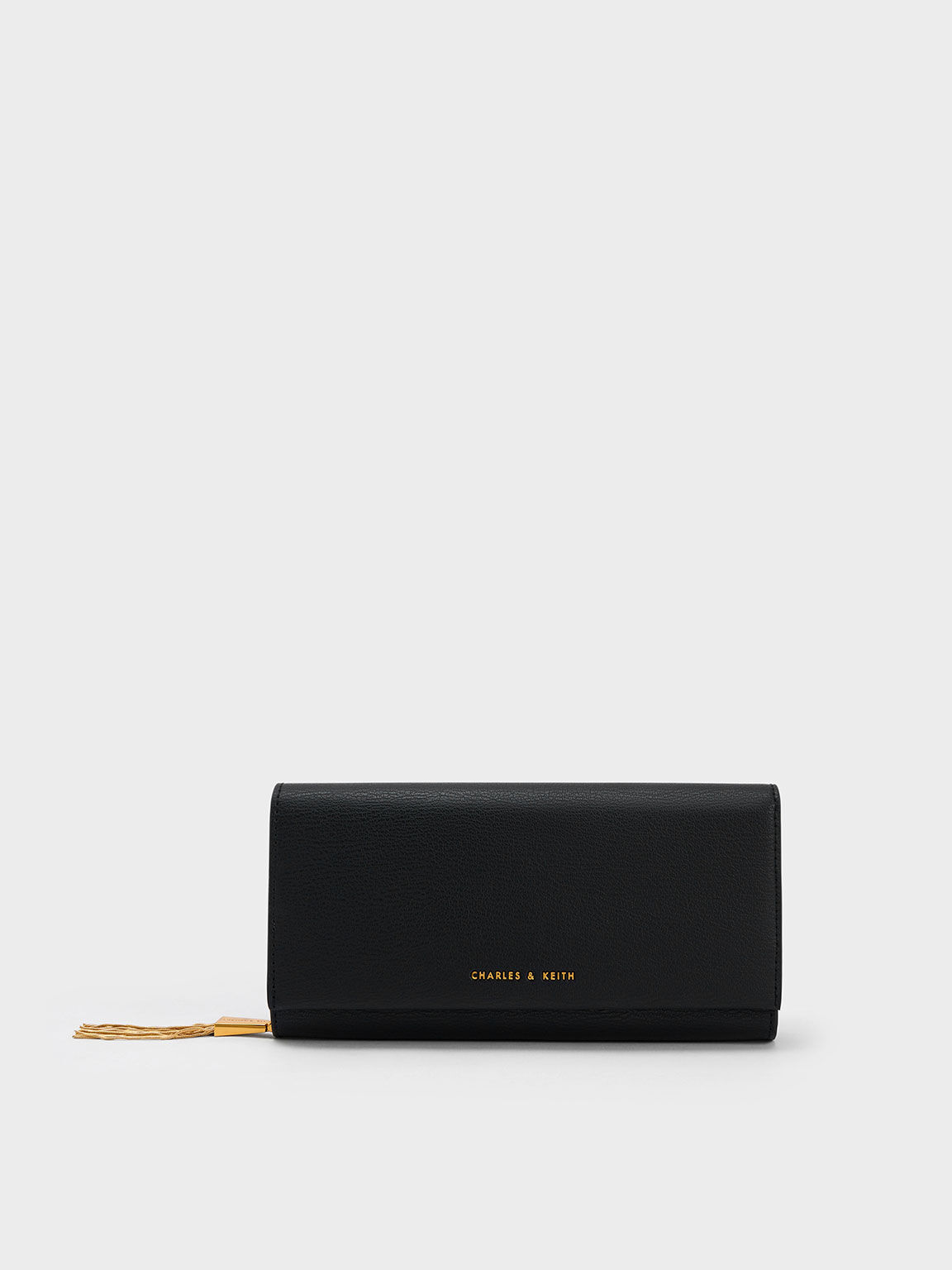 Black Tassel Detail Long Wallet CHARLES KEITH TH
