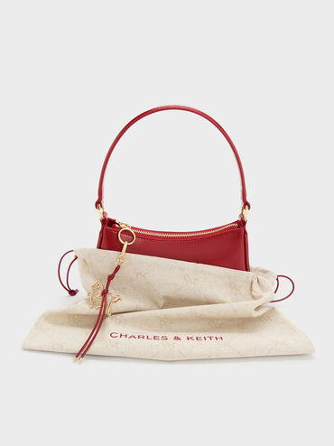 Elspeth Horse-Motif Shoulder Bag, Tomato Red, hi-res