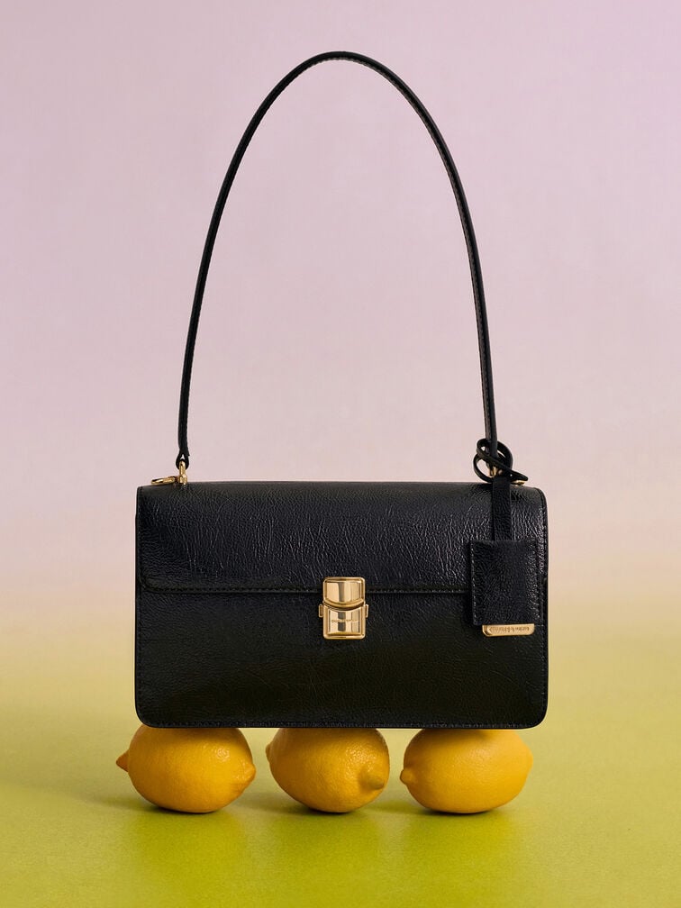 Acelynn Rope-Chain Shoulder Bag, Black, hi-res