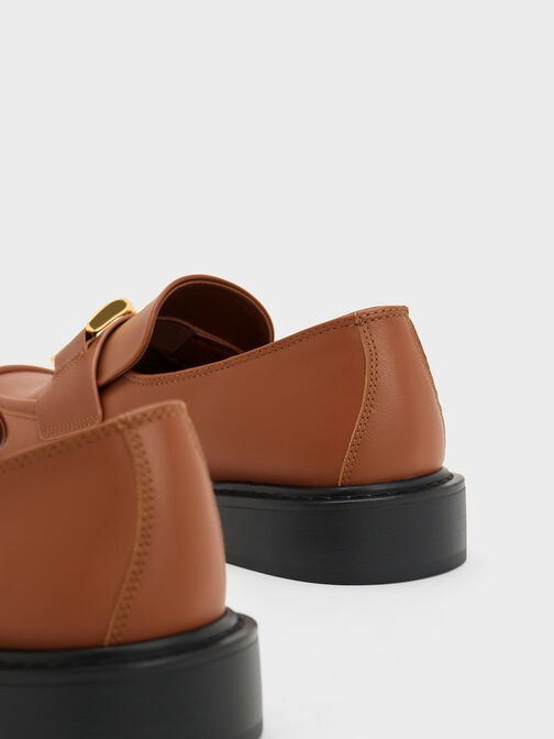 Gabine Leather Loafers, Cognac, hi-res