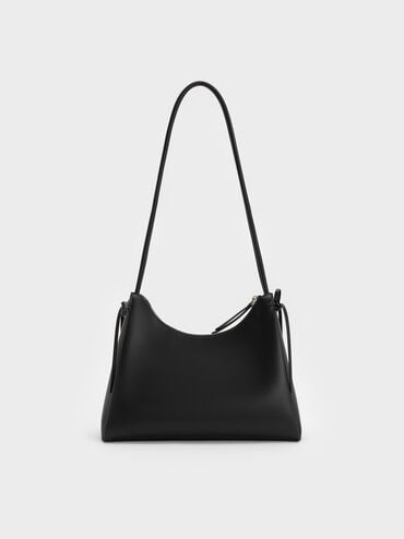 Hazel Bow Hobo Bag, Noir, hi-res