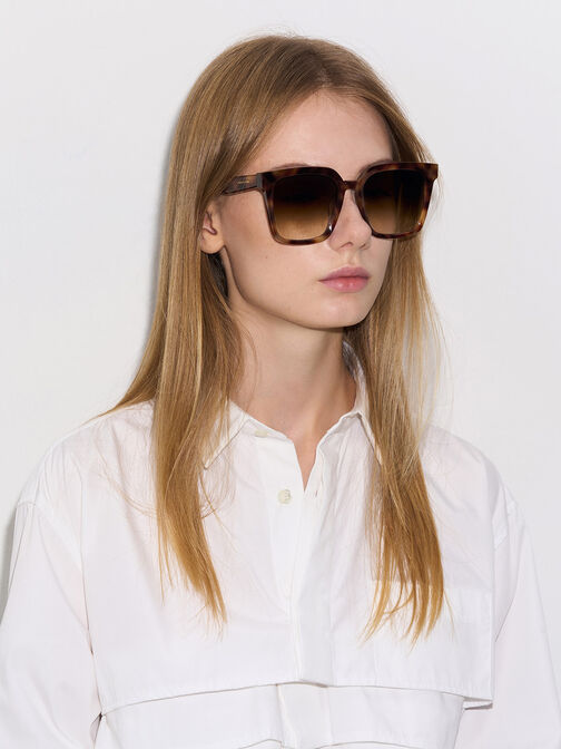 Gabine Tortoiseshell Oversized Butterfly Sunglasses, T. Shell, hi-res