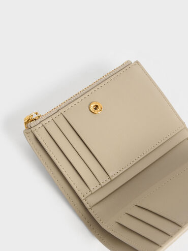 Harmonee Top Zip Small Wallet, Beige, hi-res