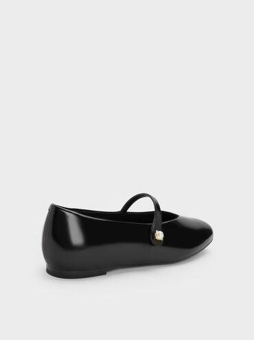 Marie Pearl Mary Jane Flats, Black Boxed, hi-res