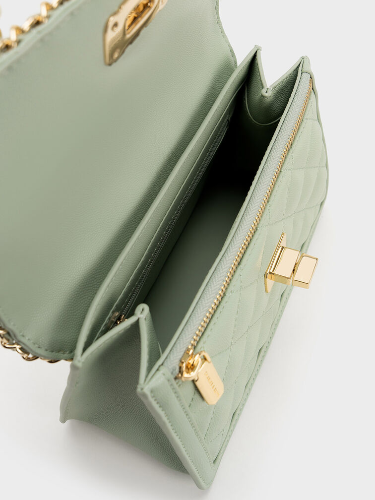 Micaela Quilted Braided Chain Bag, , hi-res