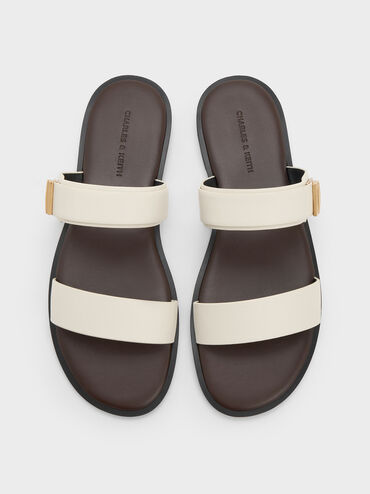 Dove Double-Strap Sandals, White, hi-res