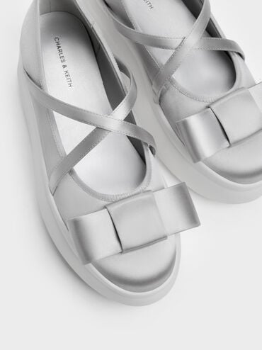 Brantley Recycled Polyester Platform Mary Janes, Grey, hi-res