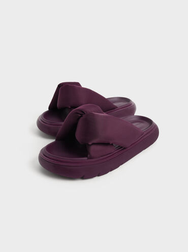 Odessa Nylon Round-Toe Slide Sandals, , hi-res