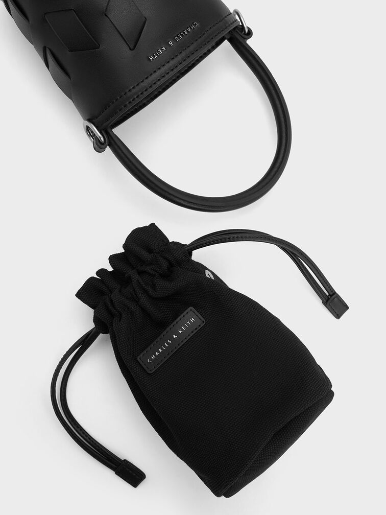 Canvas Panelled Bucket Bag, , hi-res