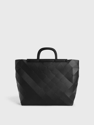 Double Handle Large Geometric Tote, , hi-res