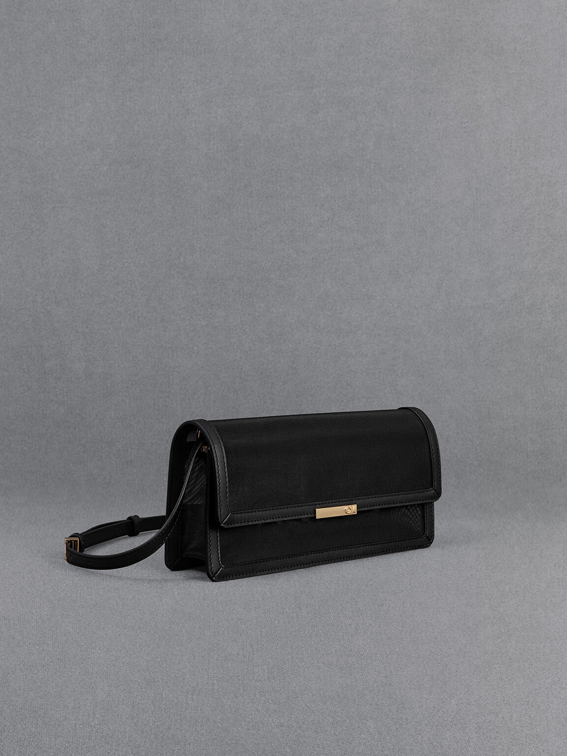 Grey patent leather clutch top bag