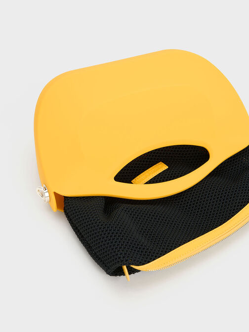 Cocoon Curved Handle Bag, สีเหลือง, hi-res