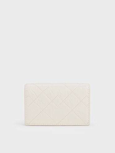 Duo Quilted Fold-Over Wallet, Cream, hi-res