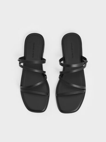 Lliana Strappy Slide Sandals, Black, hi-res