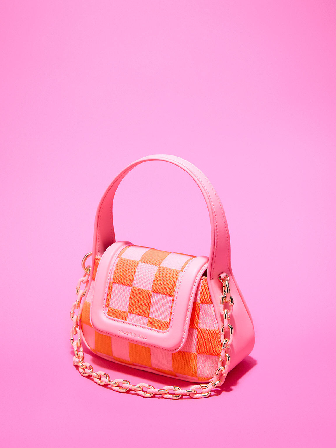 Shiloh Checkerboard Top Handle Bag - Pink
