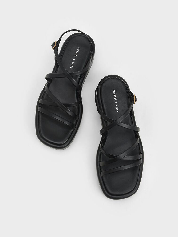 Strappy Padded Flatforms, , hi-res