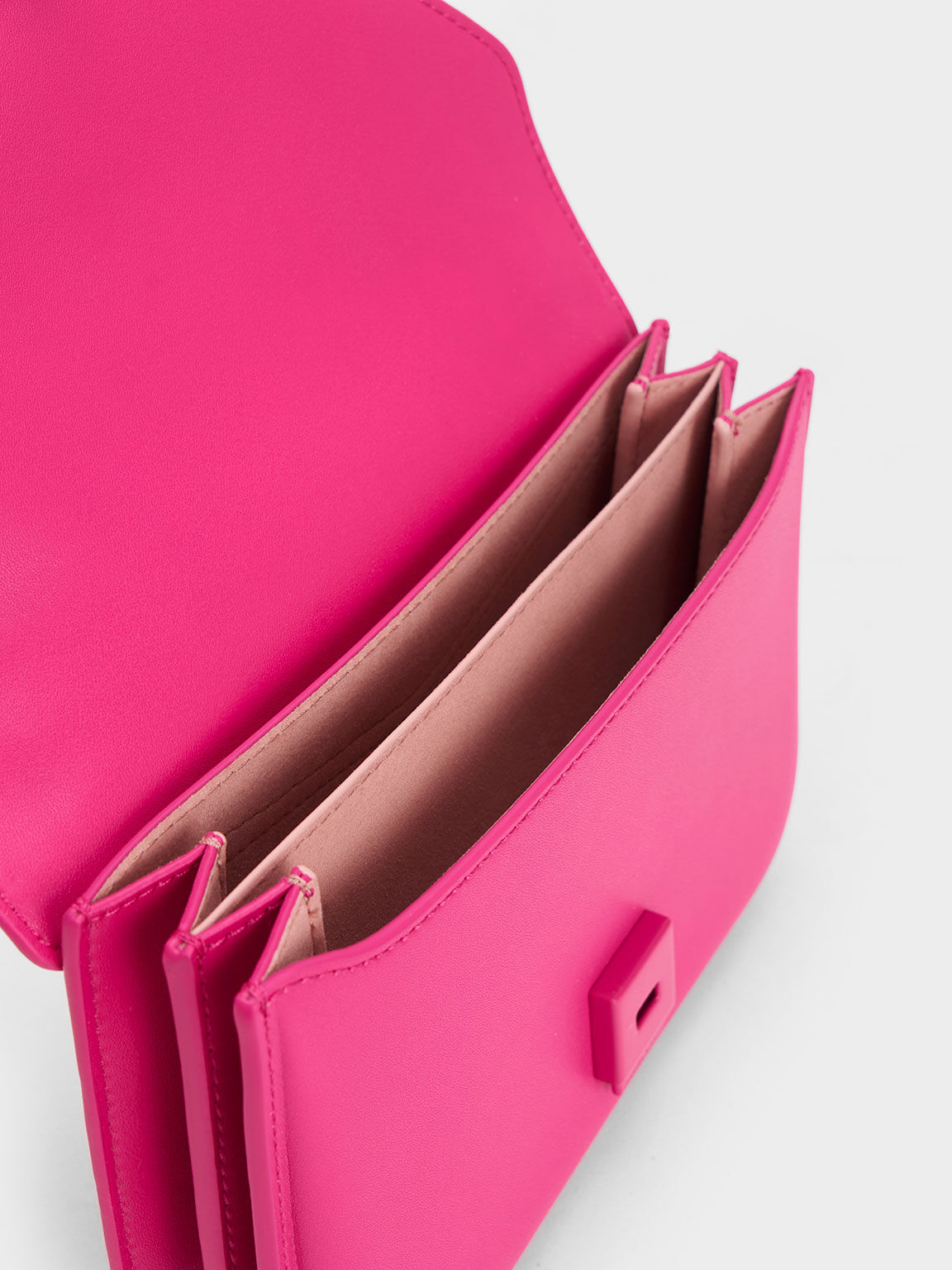 Fuchsia Camelia Envelope Crossbody Bag CHARLES & KEITH TH