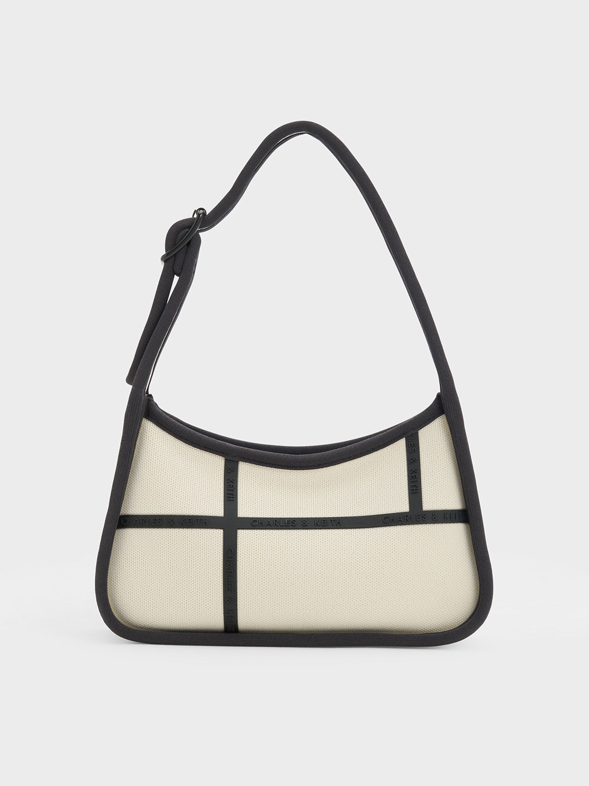 Cream Avenue Contrast Trim Trapeze Shoulder Bag CHARLES KEITH TH