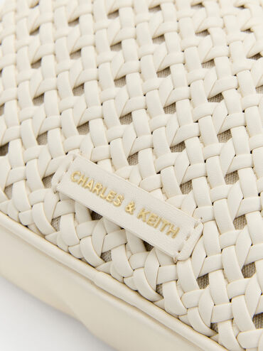 Azure Woven Crossbody Bag, Cream, hi-res