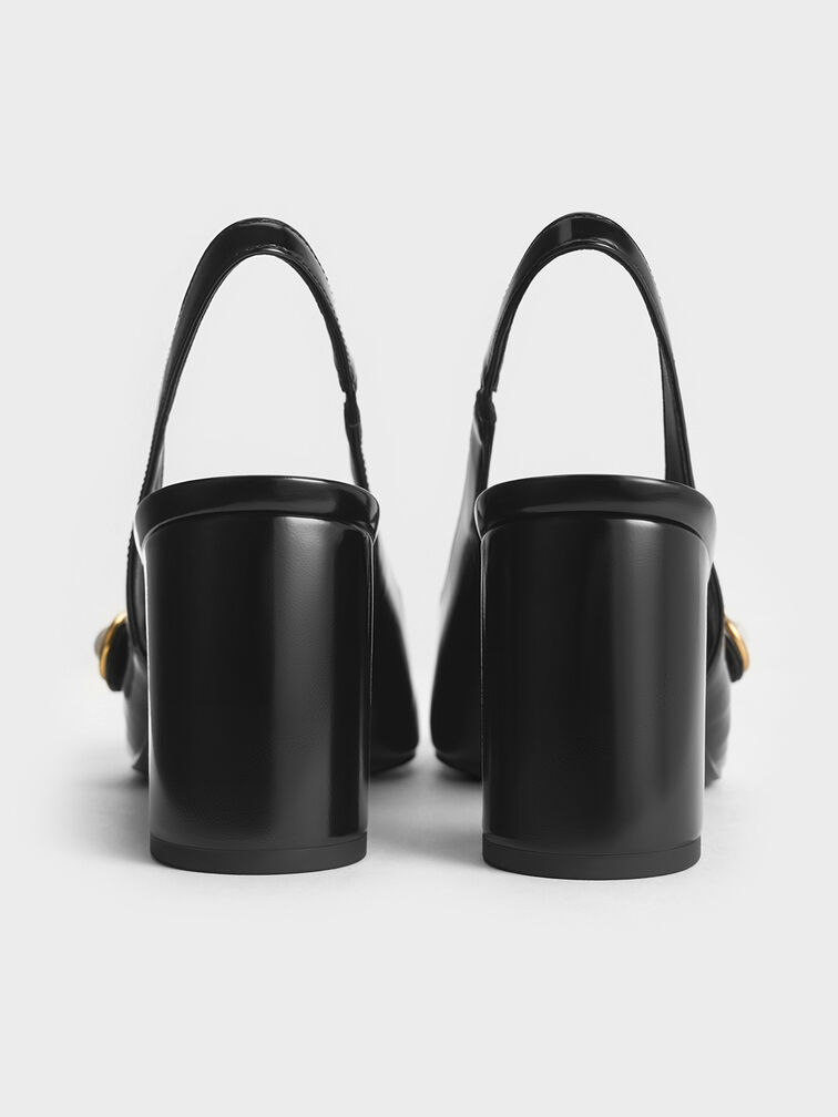 Pearl-Accent Mary Jane Pumps, Black Boxed, hi-res