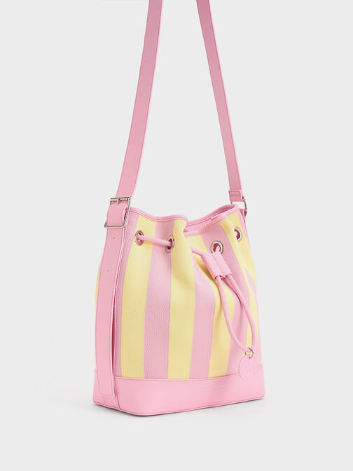 Striped Bucket Bag, , hi-res