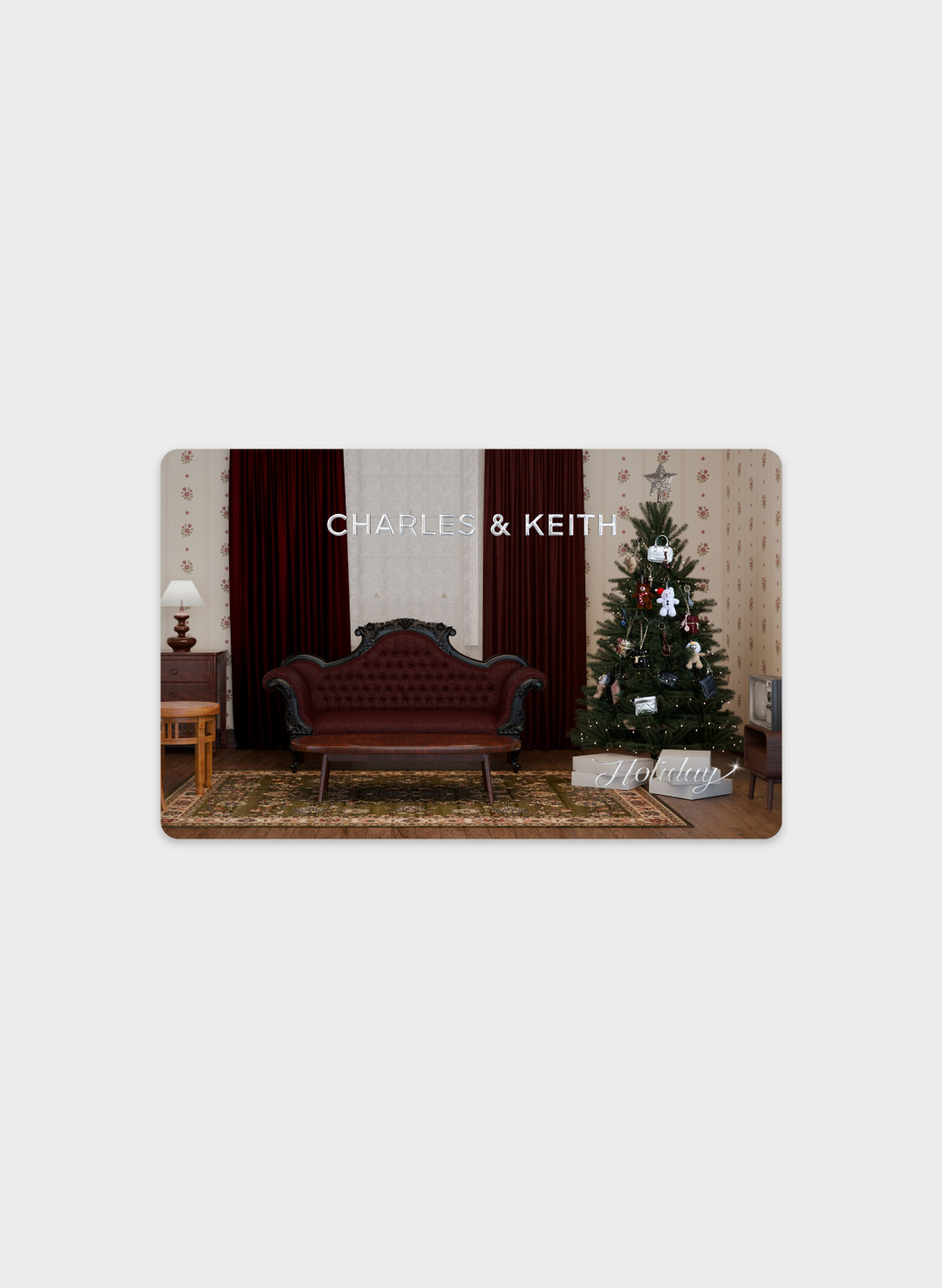 Holiday 2025 Gift Card - Deck The Halls, Coral, giftratio3_4