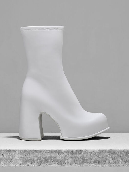 Pixie Platform Ankle Boots, สีขาว, hi-res