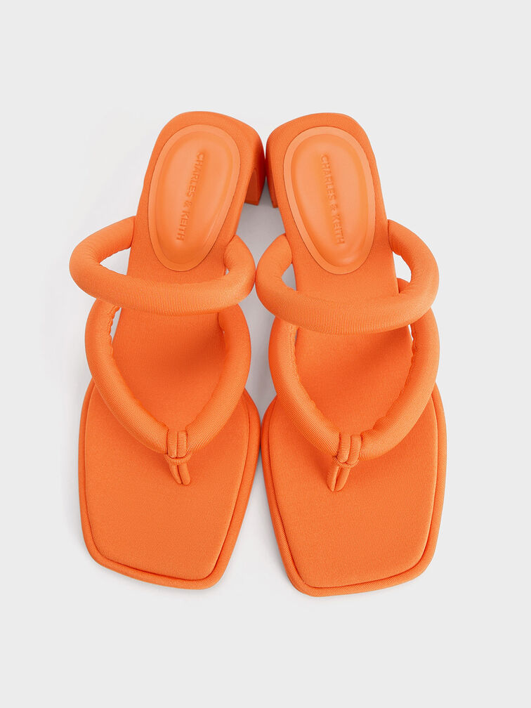 Toni Puffy-Strap Thong Sandals, Orange, hi-res