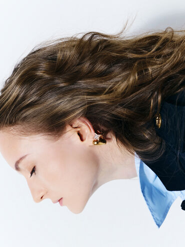 ต่างหูฮักกี้รุ่น Annalise, สีเงิน, hi-res