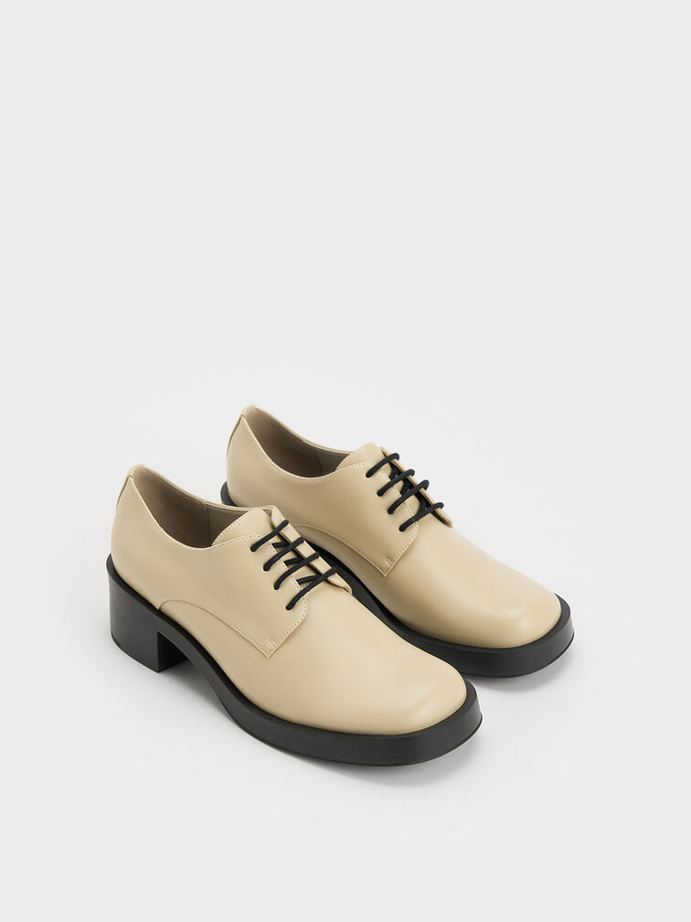 Block Heel Lace-Up Oxfords, , hi-res